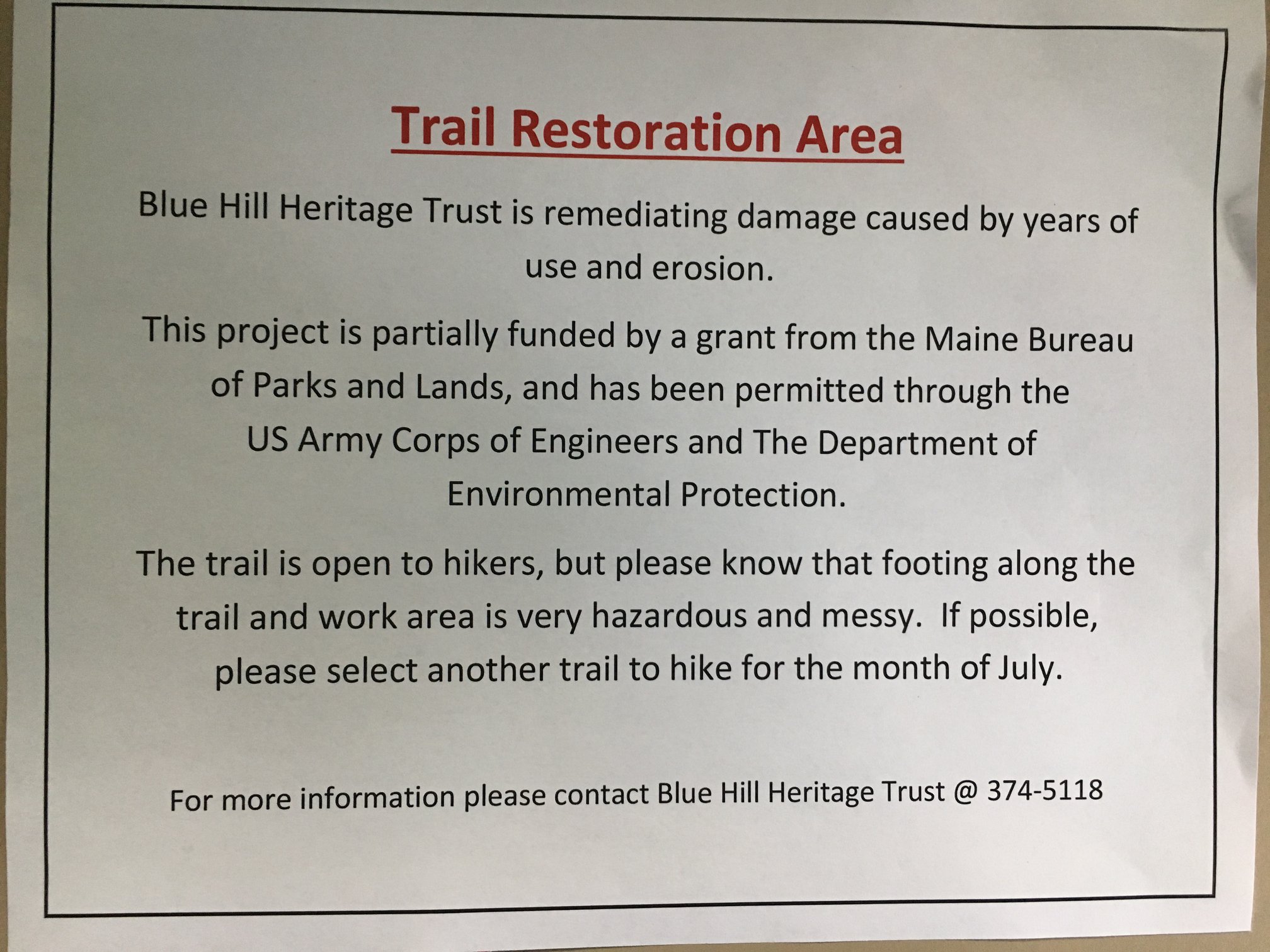 Trail Restoration On South Street | Blue Hill Heritage Trust